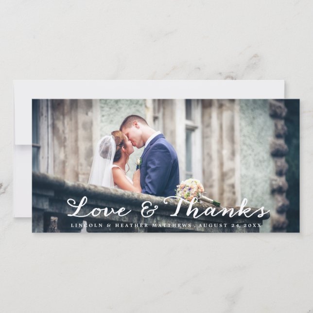 Full Horizontal Wedding Thank You Photo Card (Front)