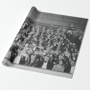FULL HOUSEaudience, vintage, theater, crowd, peopl Wrapping Paper