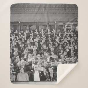 FULL HOUSEaudience, vintage, theatre, crowd, peopl Sherpa Blanket
