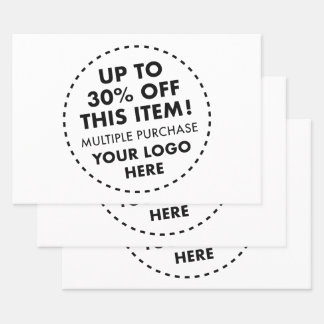 FULL IMAGE 30% OFF Bulk Buy Discount 3 x Custom Wrapping Paper Sheet