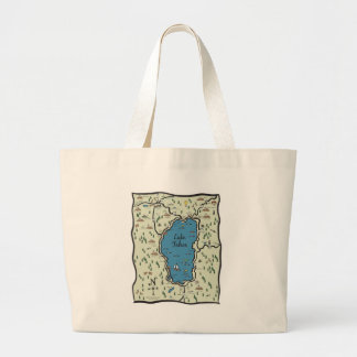 Full Lake Tahoe Area Map Large Tote Bag