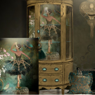 Full Length Living Doll Ballerina in Green Tutu Tissue Paper