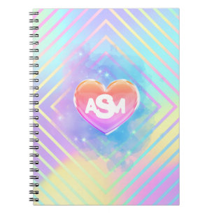 Full Monogram Magic Heart College Ruled Notebook