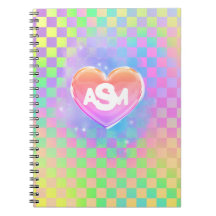 Full Monogram Magic Heart College Ruled Notebook