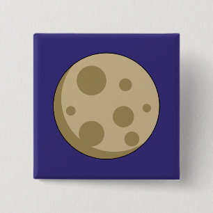 Full Moon 15 Cm Square Badge