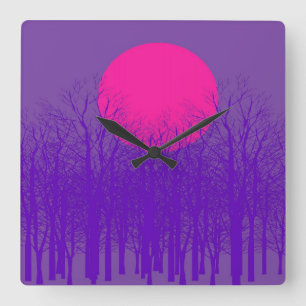 Full Moon #3 Square Wall Clock