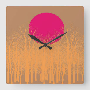 Full Moon #5 Square Wall Clock
