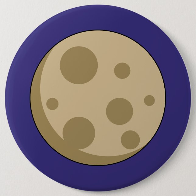Full Moon 6 Cm Round Badge (Front)