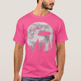 Full Moon And An Ufo Above The Forest T-Shirt