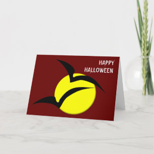 Full Moon and Bats Custom Halloween Card