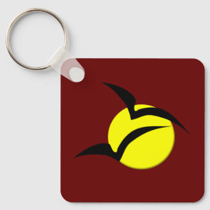 Full Moon and Bats Custom Key Ring