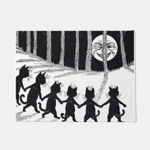 Full moon and Cats, Louis Wain Doormat
