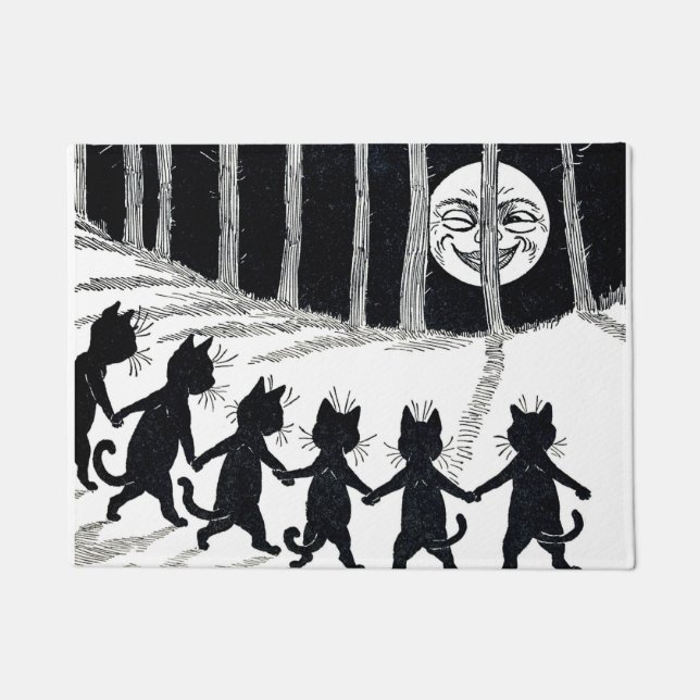 Full moon and Cats, Louis Wain Doormat (Front)