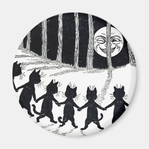 Full moon and Cats, Louis Wain Magnet