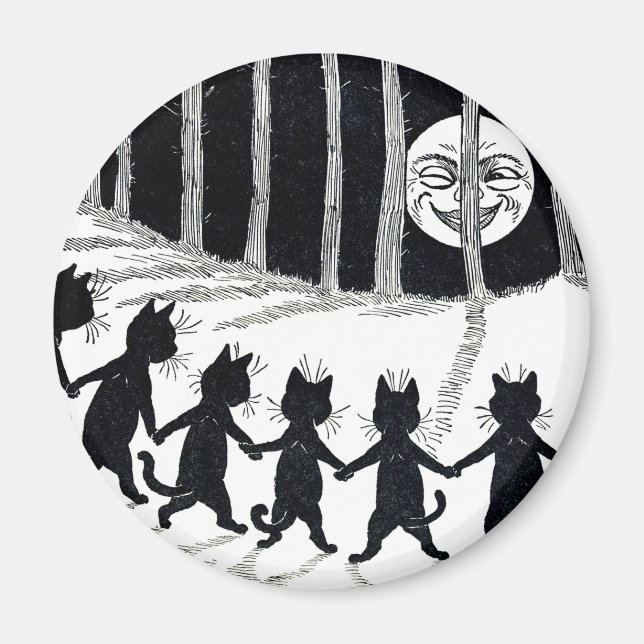 Full moon and Cats, Louis Wain Magnet (Front)