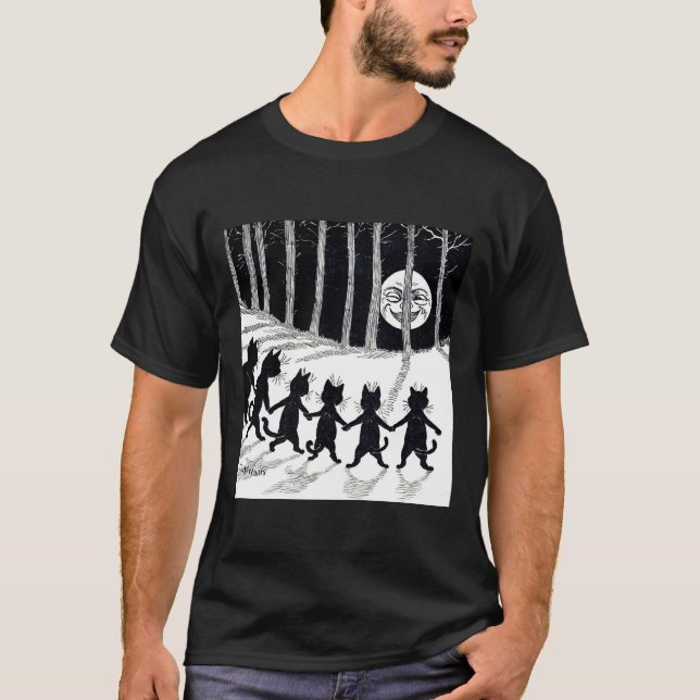 Full moon and Cats, Louis Wain T-Shirt (Front)