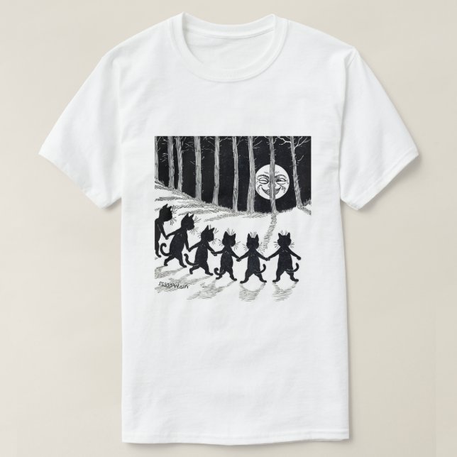 Full moon and Cats, Louis Wain T-Shirt (Design Front)