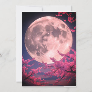 Full Moon and Cherry Blossoms Invitation – Elegant