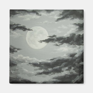 Full Moon and Cloudy Night Sky Magnet