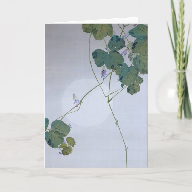 Full Moon and Kudzu Flower, Watanabe Seitei Card (Front)