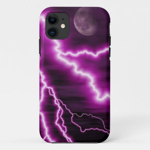 Full Moon and Purple Lightning iPhone 11 Case