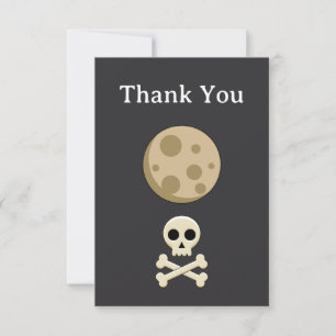 Full Moon and Skull Personalize Thank You Card