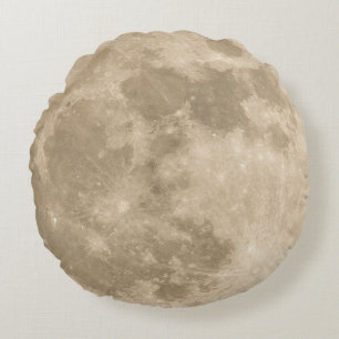 Full Moon and Solar Eclipse Round Pillow