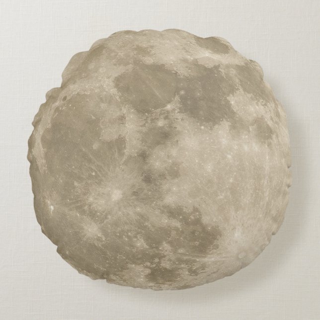 Full Moon and Solar Eclipse Round Pillow (Front)