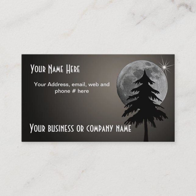 FULL MOON AND TREE BUSINESS CARD (Front)