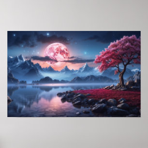Full Moon Art Night Sky Poster Art 