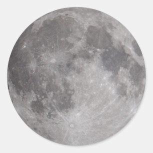 Full Moon Astronomy Theme Classic Round Sticker