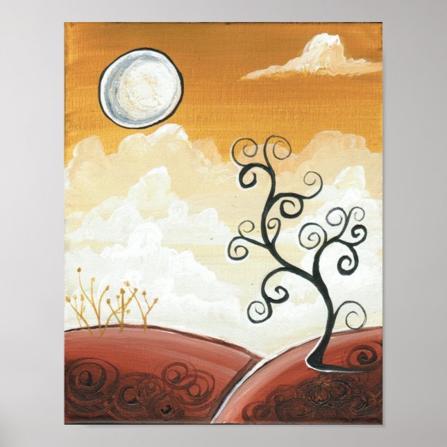 Full Moon At Sunset Poster (Front)