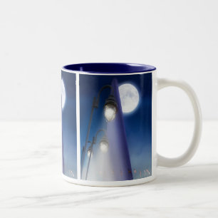 Full Moon at the WA Monument Two-Tone Coffee Mug