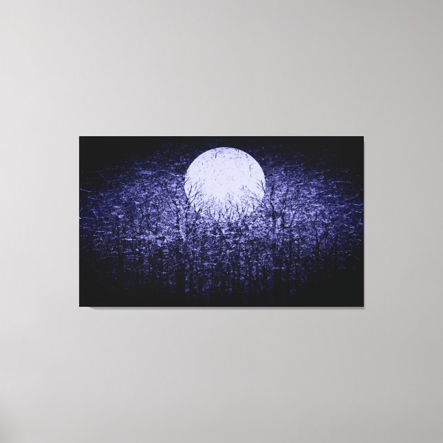 Full moon at winter night canvas print (Front)