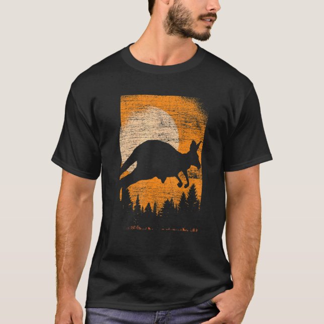 Full Moon Australia Animal Zoo Animal   Kangaroo T-Shirt (Front)