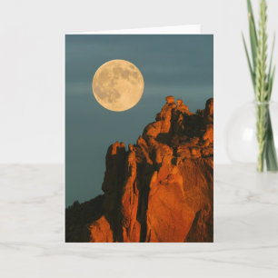 Full Moon   Basalt Cliffs Smith Rock State Park Card