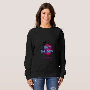 Full Moon Bat Spider Spooky Modern Happy Halloween Sweatshirt