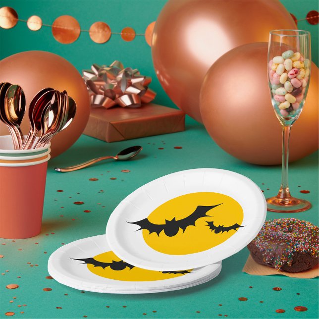 Full Moon Bats Paper Plate (Creator Uploaded)