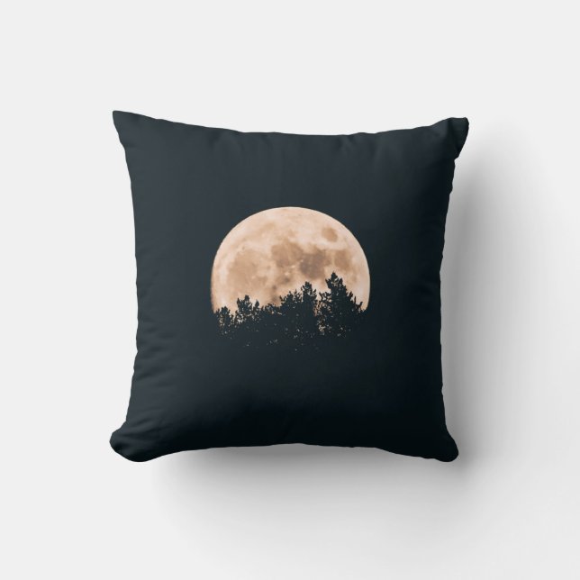 FULL MOON BEHIND A TREE SILHOUETTES CUSHION (Front)