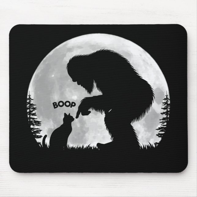 Full Moon Bigfoot Cat Boop  Mouse Mat (Front)
