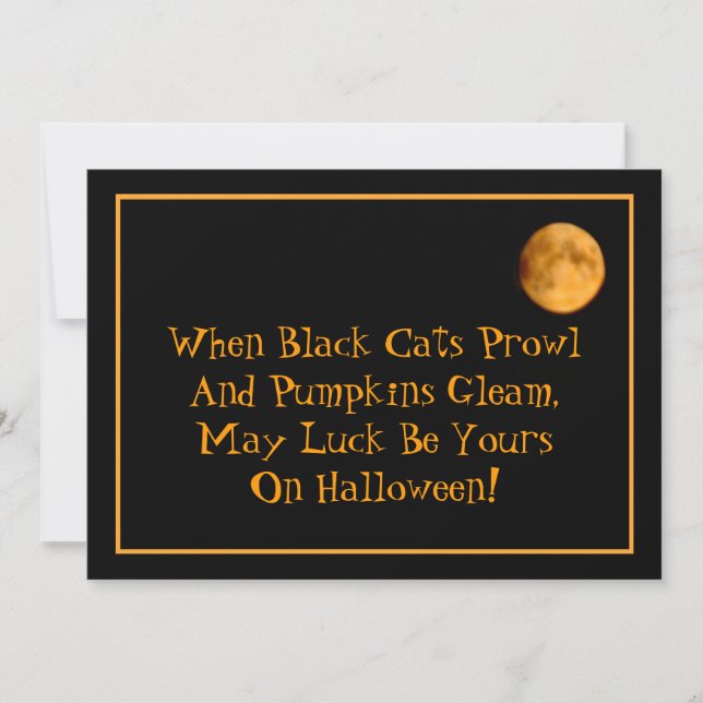 Full Moon & Black Cats Halloween Party Invitation (Front)