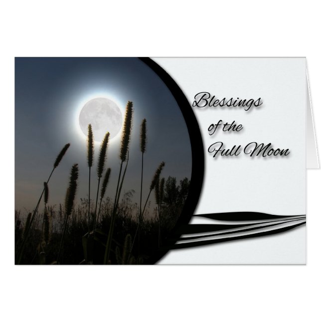 Full Moon Blessings, Pagan Moon Spirit Card (Front Horizontal)