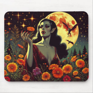 Full Moon Blooms Mouse Mat