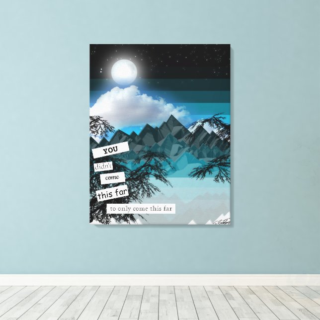 Full Moon Blue Mountain by Sara Motolanez Canvas Print (Insitu(Wood Floor))
