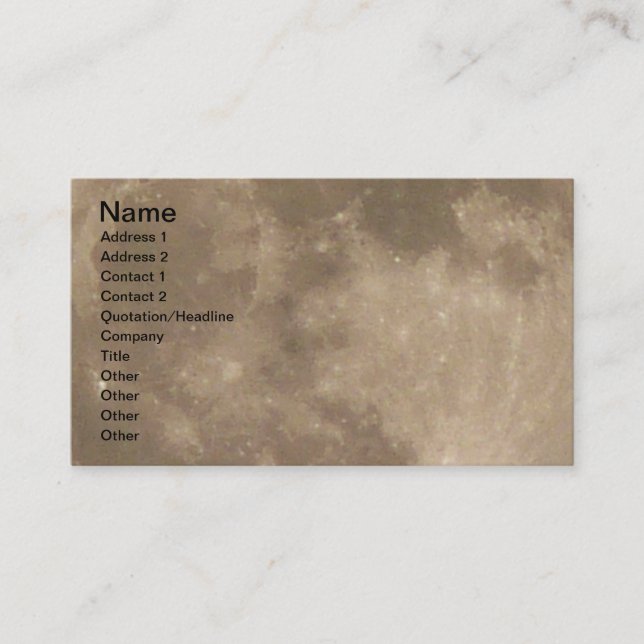 Full Moon Business Card Personalise Your Cards (Front)