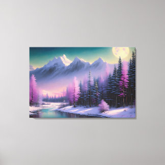 "Full Moon", by BarryDyar ©, Painting Landscape Canvas Print