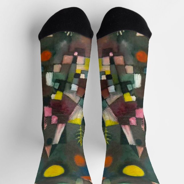 Full Moon by Paul Klee, Abstract Art Socks (Top)