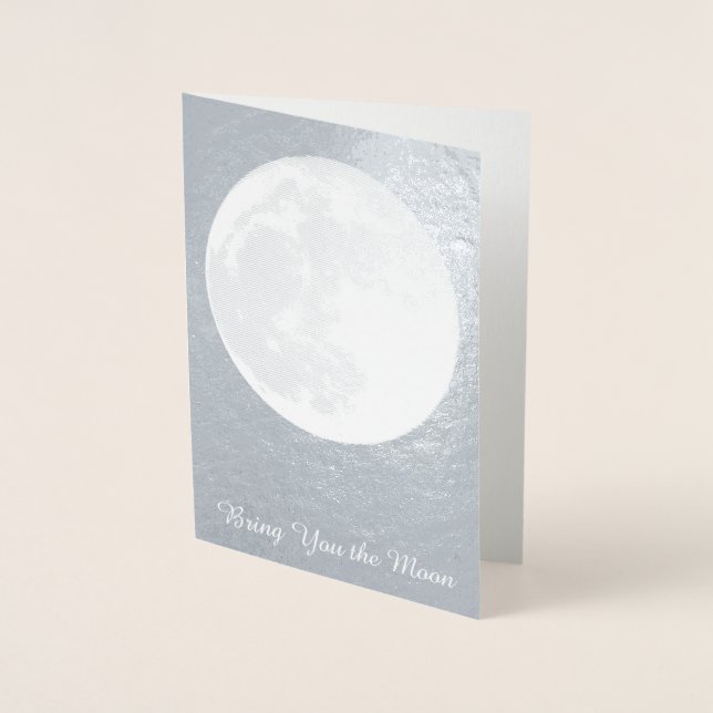 Full Moon Cards Personalised Moon Cards Silver (Front)
