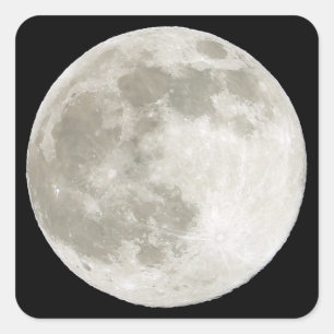 Full Moon Celestial Nature Lunar Phase Art Square Sticker