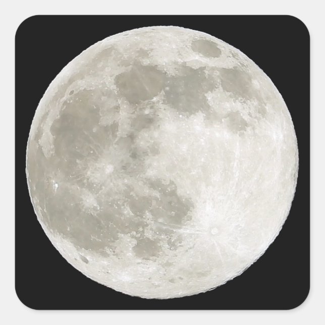 Full Moon Celestial Nature Lunar Phase Art Square Sticker (Front)